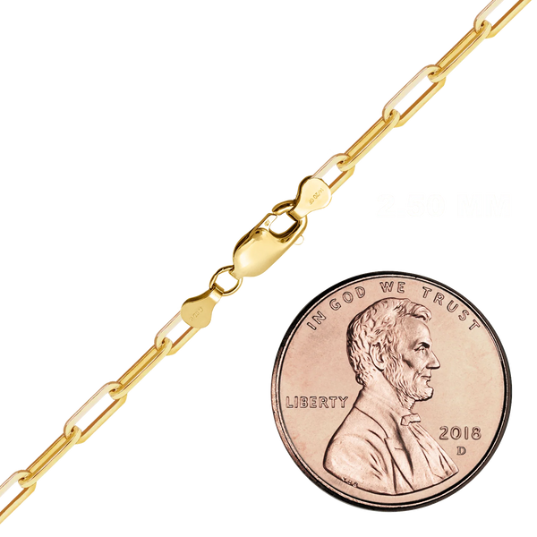 Finished Paperclip Cable Anklet in 14K Gold-Filled