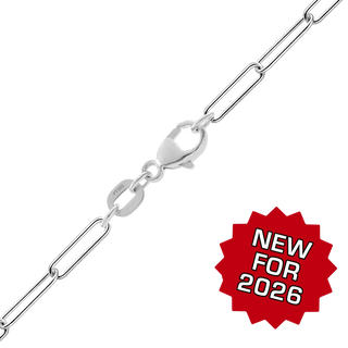 Finished Round Paperclip Cable Chain in Platinum