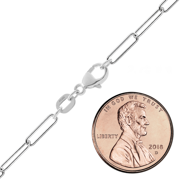 Finished Round Paperclip Cable Anklet in Platinum