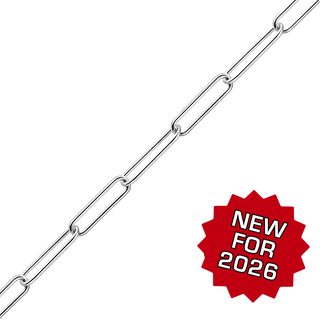 Bulk / Spooled Round Paperclip Cable Chain in Platinum (1.60 mm - 2.70 mm)