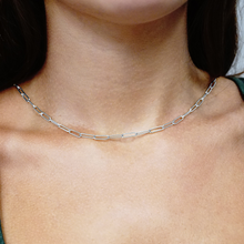 Load image into Gallery viewer, Tribeca Trace Paperclip Round Chain Necklace in Sterling Silver
