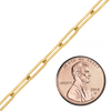 Bulk / Spooled Trace Elongated Paperclip Round Cable Chain in 14K Yellow Gold (2.50 mm - 7.80 mm)