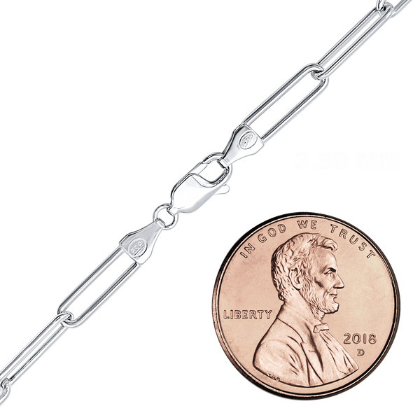 Tribeca Trace Paperclip Round Chain Necklace in Sterling Silver
