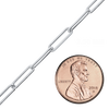 Bulk / Spooled Trace Elongated Paperclip Round Cable Chain in Sterling Silver (2.50 mm - 7.80 mm)