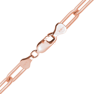 Finished Paperclip Cable Anklet in 14K Rose Gold-Filled