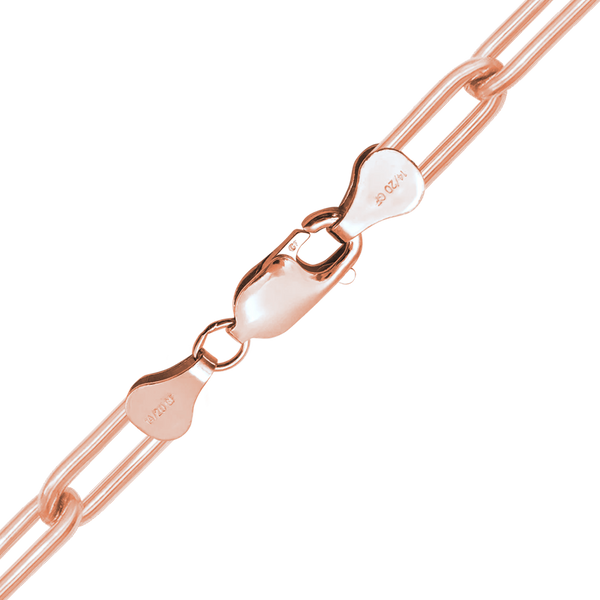 Finished Paperclip Cable Bracelet in 14K Rose Gold-Filled