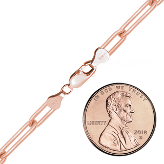 Finished Paperclip Cable Anklet in 14K Rose Gold-Filled
