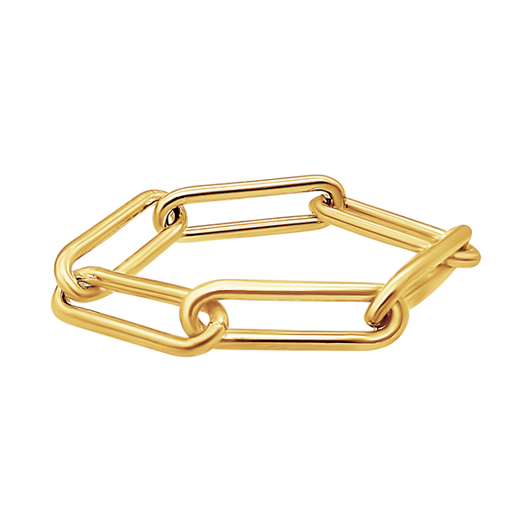 Round Tribeca Trace Paperclip Cable Chain Ring in Gold Filled