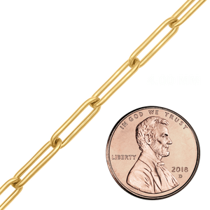 Bulk / Spooled Paperclip Cable Chain in 14K Gold-Filled (2.50 mm- 4.00 mm)