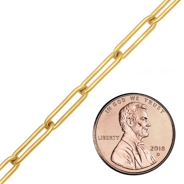 Bulk / Spooled Paperclip Cable Chain in 14K Gold-Filled (1.60 mm- 4.00 mm)
