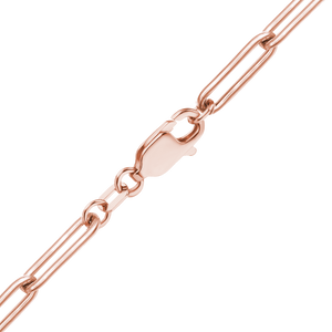 Finished Paperclip Cable Necklace in 14K Rose Gold-Filled