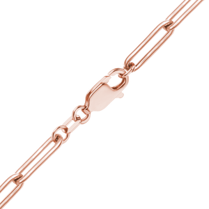 Finished Paperclip Cable Anklet in 14K Rose Gold-Filled