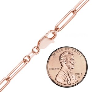 Finished Paperclip Cable Anklet in 14K Rose Gold-Filled