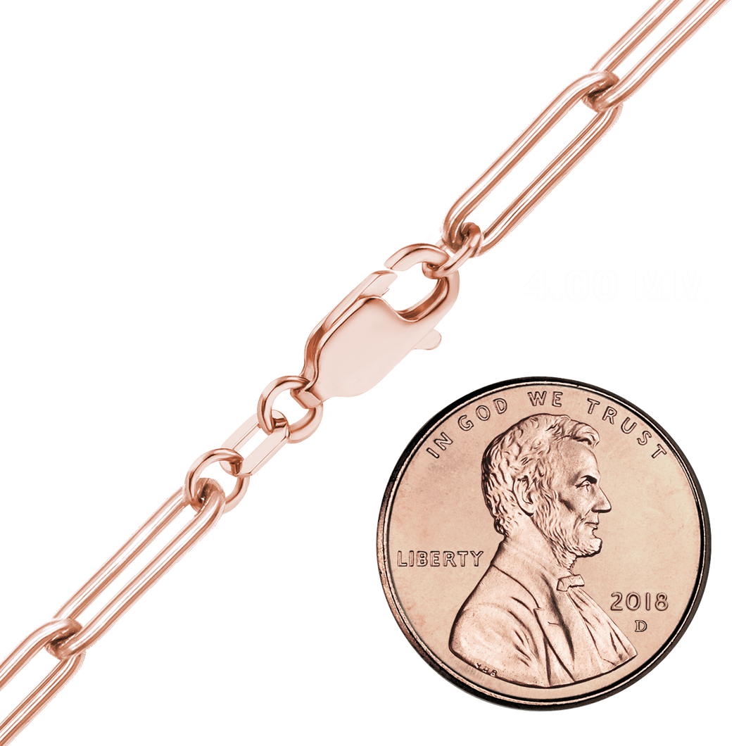 Finished Paperclip Cable Anklet in 14K Rose Gold-Filled