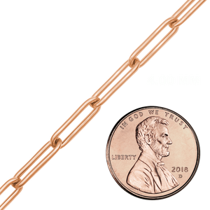 Bulk / Spooled Paperclip Cable Chain in 14K Rose Gold-Filled (4.00 mm)