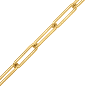 Bulk / Spooled Trace Elongated Paperclip Round Cable Chain in 14K Yellow Gold (2.50 mm - 7.80 mm)