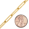 Bulk / Spooled Trace Elongated Paperclip Round Cable Chain in 14K Yellow Gold (2.50 mm - 7.80 mm)