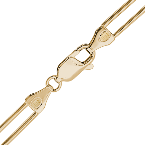 Round Tribeca Trace Paperclip Anklet in 14K Yellow Gold