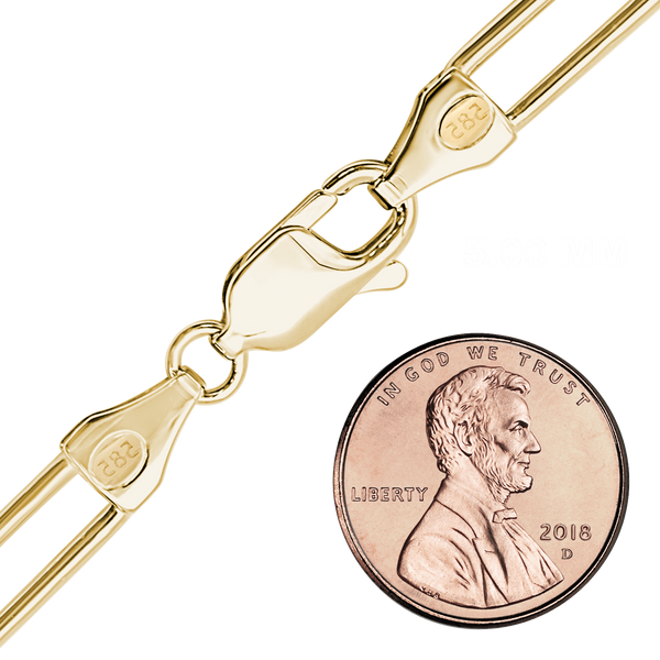 Round Tribeca Trace Paperclip Anklet in 14K Yellow Gold