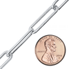 Bulk / Spooled Trace Elongated Paperclip Round Cable Chain in Sterling Silver (2.50 mm - 7.80 mm)