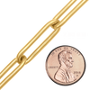 Bulk / Spooled Trace Elongated Paperclip Round Cable Chain in 14K Yellow Gold (2.50 mm - 7.80 mm)