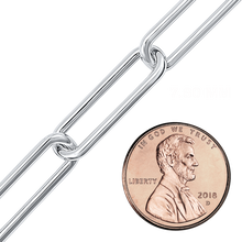 Load image into Gallery viewer, Bulk / Spooled Trace Elongated Paperclip Round Cable Chain in Sterling Silver (2.50 mm - 7.80 mm)
