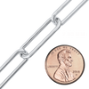 Bulk / Spooled Trace Elongated Paperclip Round Cable Chain in Sterling Silver (2.50 mm - 7.80 mm)