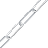 Bulk / Spooled Trace Elongated Paperclip Cable Chain with CZ Stones in Sterling Silver (7.80 mm)