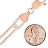 Tribeca Trace Paperclip Chain Necklace with CZ Stones in Sterling Silver 18K Rose Gold Finish