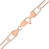 Tribeca Trace Paperclip Chain Necklace with CZ Stones in Sterling Silver 18K Rose Gold Finish