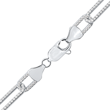 Load image into Gallery viewer, Tribeca Trace Paperclip Chain Necklace with CZ Stones in Sterling Silver
