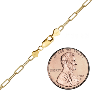 Finished Textured Paperclip Cable Necklace in 14K Gold-Filled
