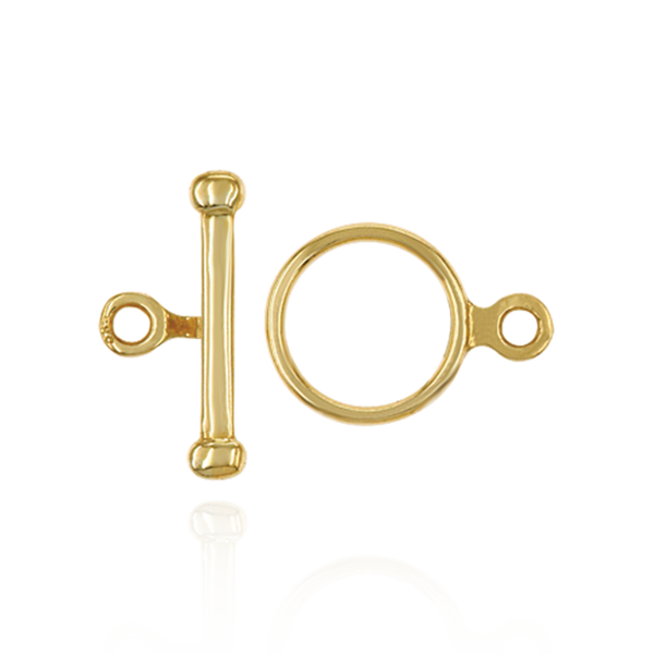 ITI NYC Toggle Pearl Clasps with Ball Ends in 14K Gold