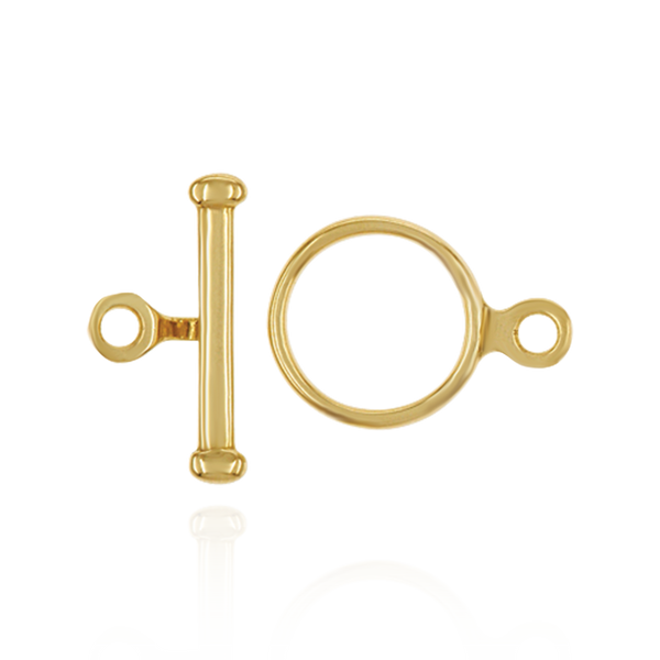 ITI NYC Toggle Pearl Clasps with Ball Ends in 14K Gold