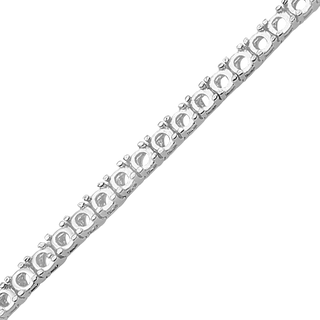 Round 4 Prong Tennis Necklace Chain By The Inch in 18K Gold (No Clasp)