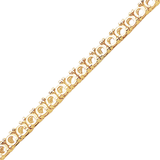 Round 4 Prong Tennis Necklace Chain By The Inch in 18K Gold (No Clasp)
