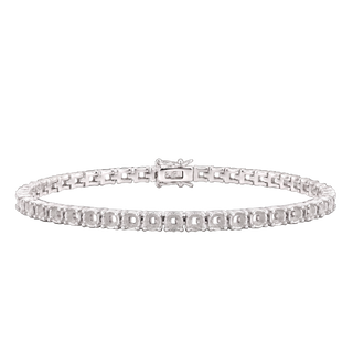 Tennis Bracelet Mounting in Sterling Silver (.10 ct / 3.0 mm)