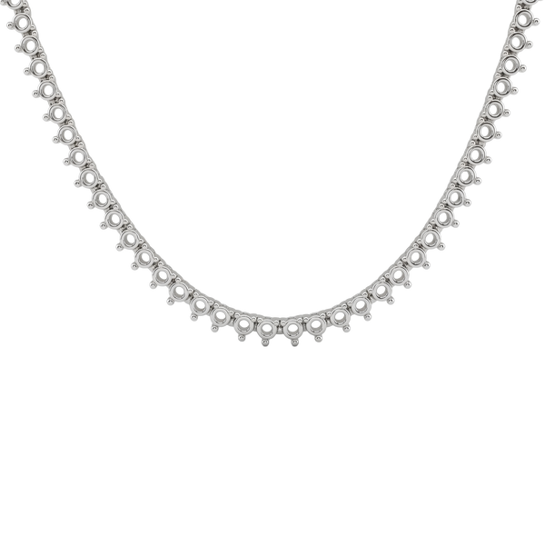 3 Prong Round Tennis Necklace Mounting in 14K Gold (.025 ct / 1.75 mm)