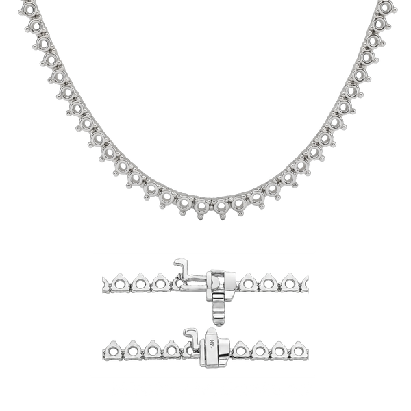 3 Prong Round Tennis Necklace Mounting in 14K Gold (.025 ct / 1.75 mm)
