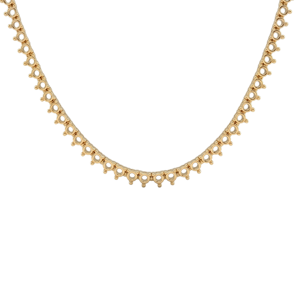 3 Prong Round Tennis Necklace Mounting in 14K Gold (.025 ct / 1.75 mm)