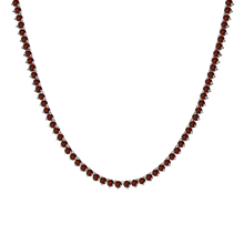Load image into Gallery viewer, Tennis Necklace with Garnet Stones (January Birthstones) in 14K Gold (1.75 mm - 4.0 mm)
