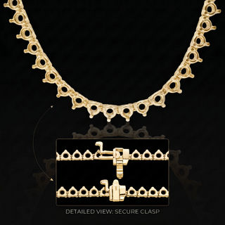 3 Prong Round Tennis Necklace Mounting in 18K Gold (.10 ct / 3.0 mm)