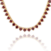 Tennis Necklace with Garnet Stones (January Birthstones) in 14K Gold (1.75 mm - 4.0 mm)