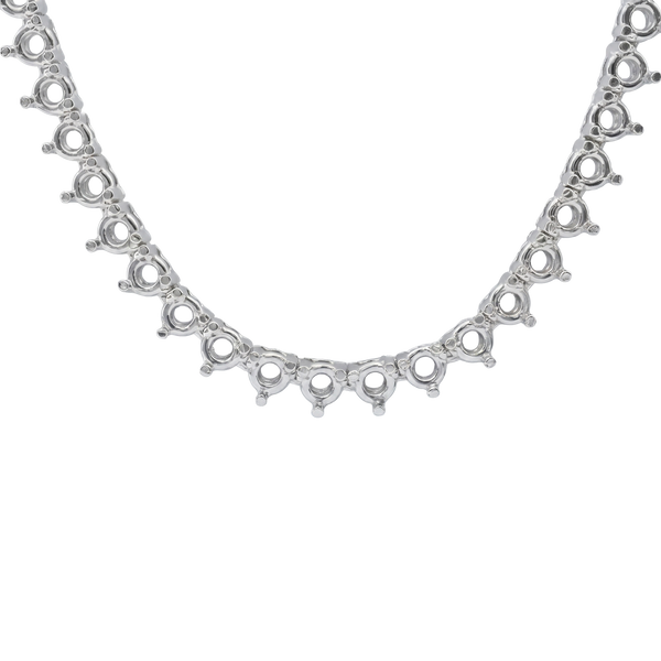 3 Prong Round Tennis Necklace Mounting in 14K Gold (.15 ct / 3.4 mm)