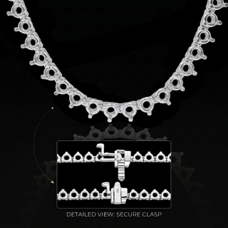 3 Prong Round Tennis Necklace Mounting in 14K Gold (.15 ct / 3.4 mm)