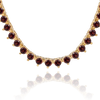 Tennis Necklace with Garnet Stones (January Birthstones) in 14K Gold (1.75 mm - 4.0 mm)