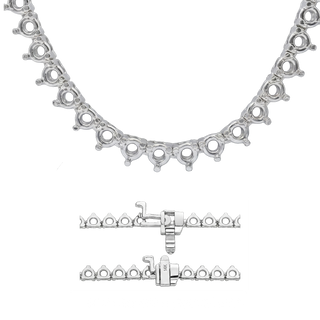 3 Prong Round Tennis Necklace Mounting in 14K Gold (.25 ct / 4.0 mm)
