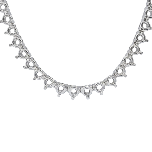 3 Prong Round Tennis Necklace Mounting in 18K Gold (.20 ct / 3.8 mm)