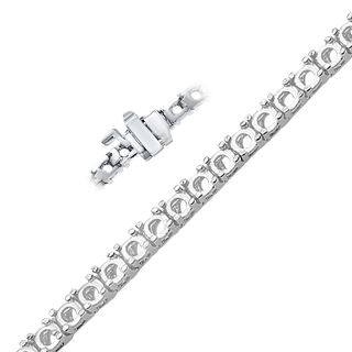 Tennis Necklace Mounting in Sterling Silver (.10 ct / 3.0 mm)