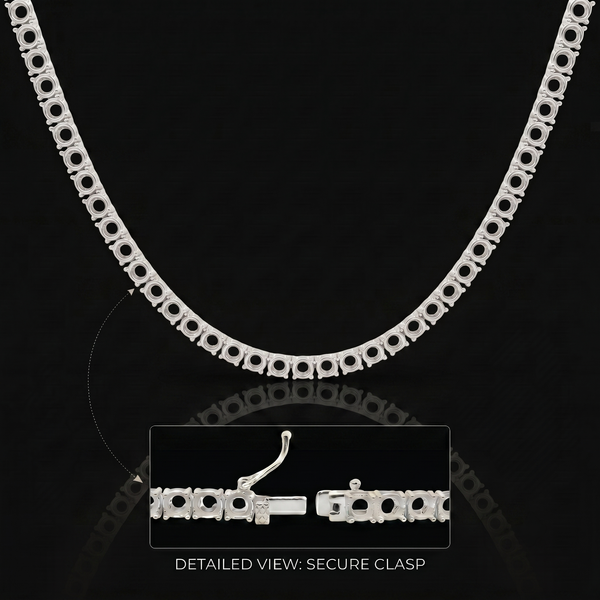 Tennis Necklace Mounting in Sterling Silver (.03 ct / 2.0 mm)